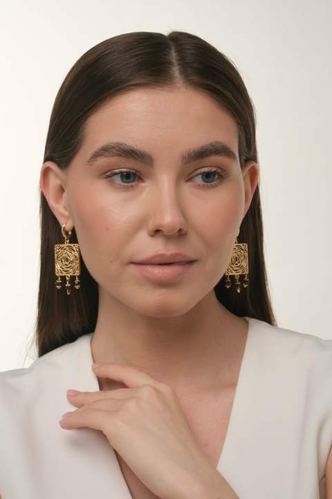 Серьги «Бохо» золотистые