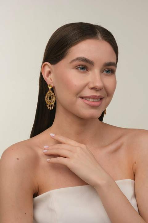 Серьги Кристалл, жёлтый · Preciosa, 5,5 см